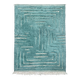 Tapis berbère marocain Beni Ouarain bleu émeraude 3x2,12m