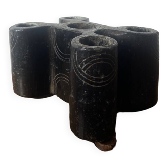 Black stone candle holder