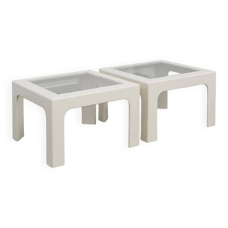 Wood and glass side table, c.1970 (1 of 2)