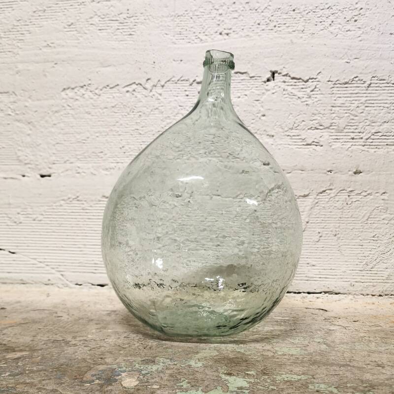 Transparent demijohn 10 liters in blown glass