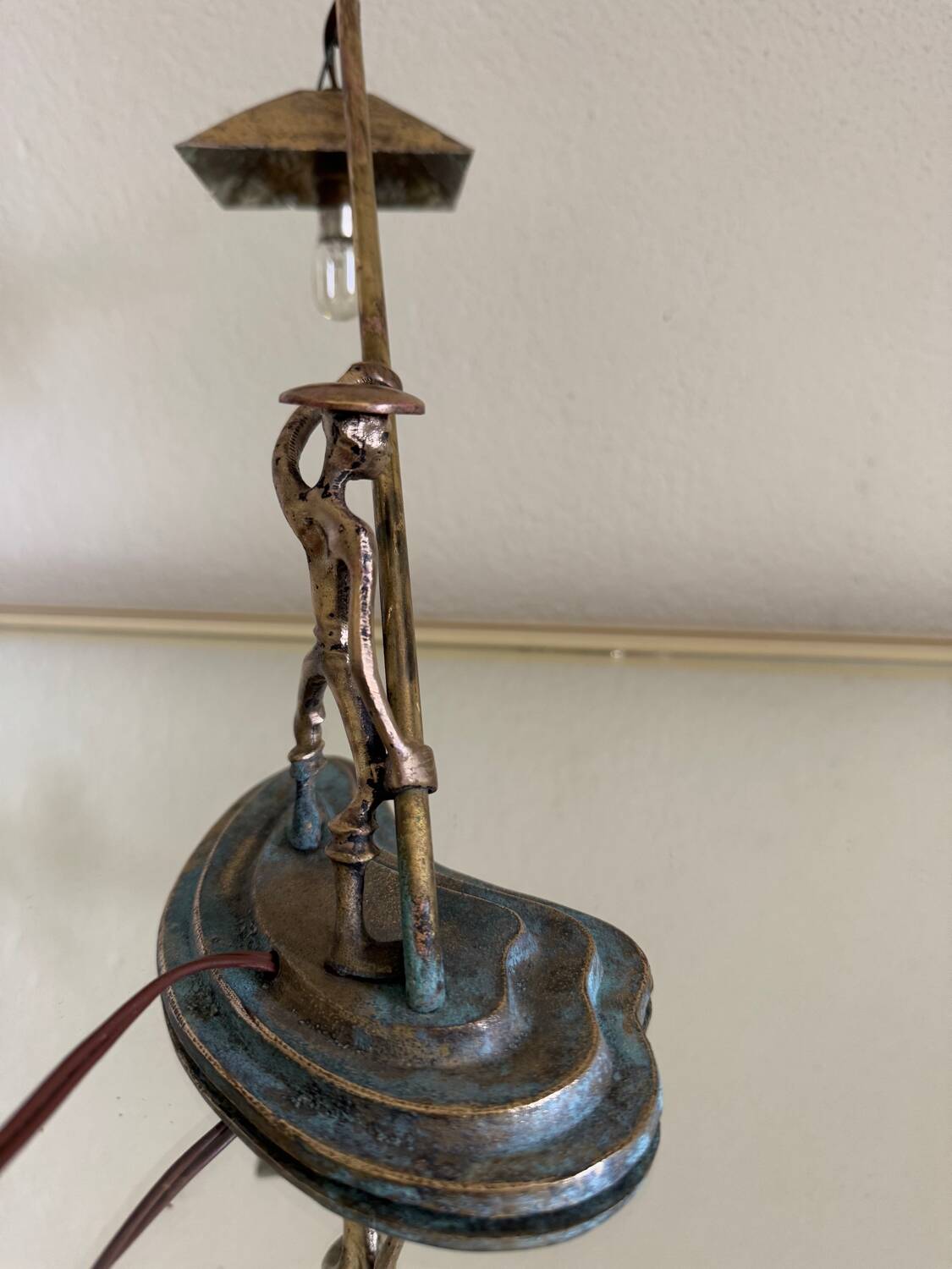 Hakuli bronze lamp from Israel, 1950s