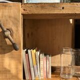 Large raw solid wood workbench