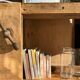 Large raw solid wood workbench