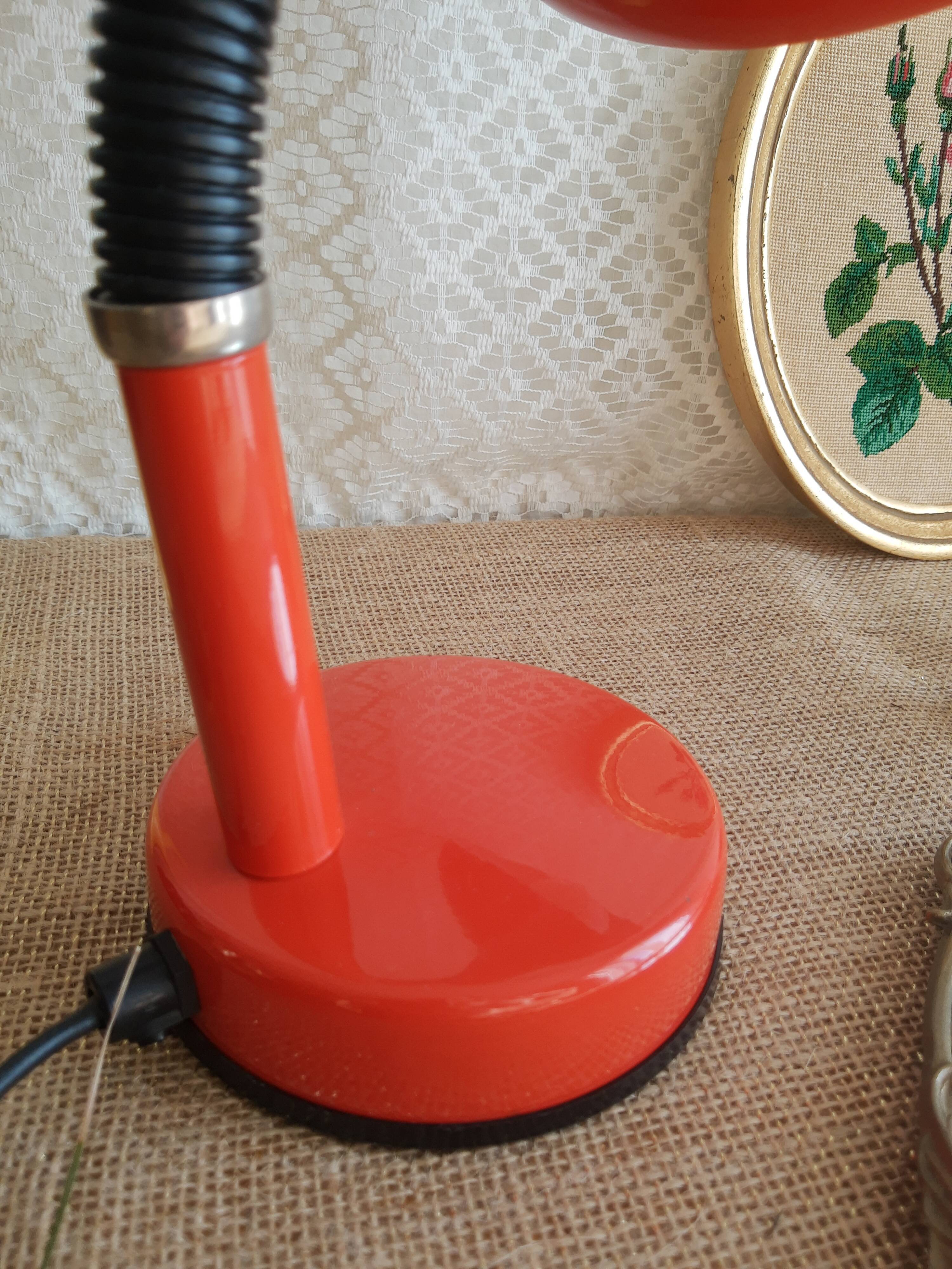 Vintage red orange desk lamp