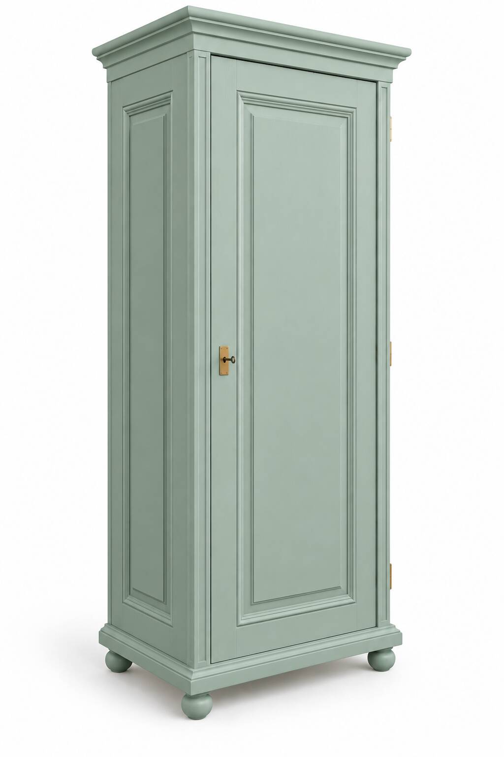 Parisian bonnetière, solid pine, Art Deco, renovated, grey-green.