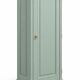 Parisian bonnetière, solid pine, Art Deco, renovated, grey-green.