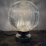 Table lamp glass and chrome