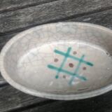 Glazed ceramic dinette from the Longchamp earthenware factory France vintage 60s abstract decor