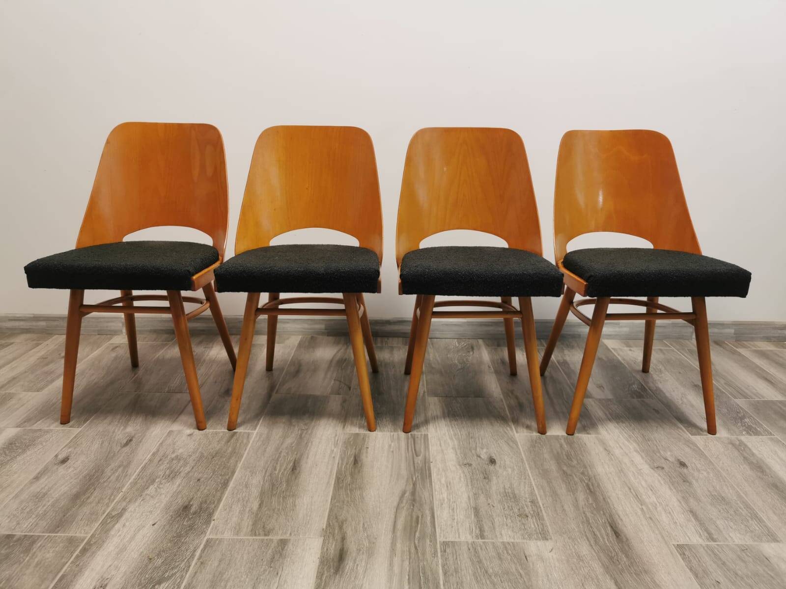 Dining chairs by radomir hoffman for ton, 1950s, set of 4