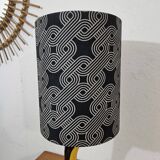Vintage ceramic lamp free form Yellow and Black