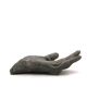 Cast iron silver-coloured catchall in the shape of a hand, 1970s sculpture.