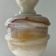 Grande lampe onyx et macramé 