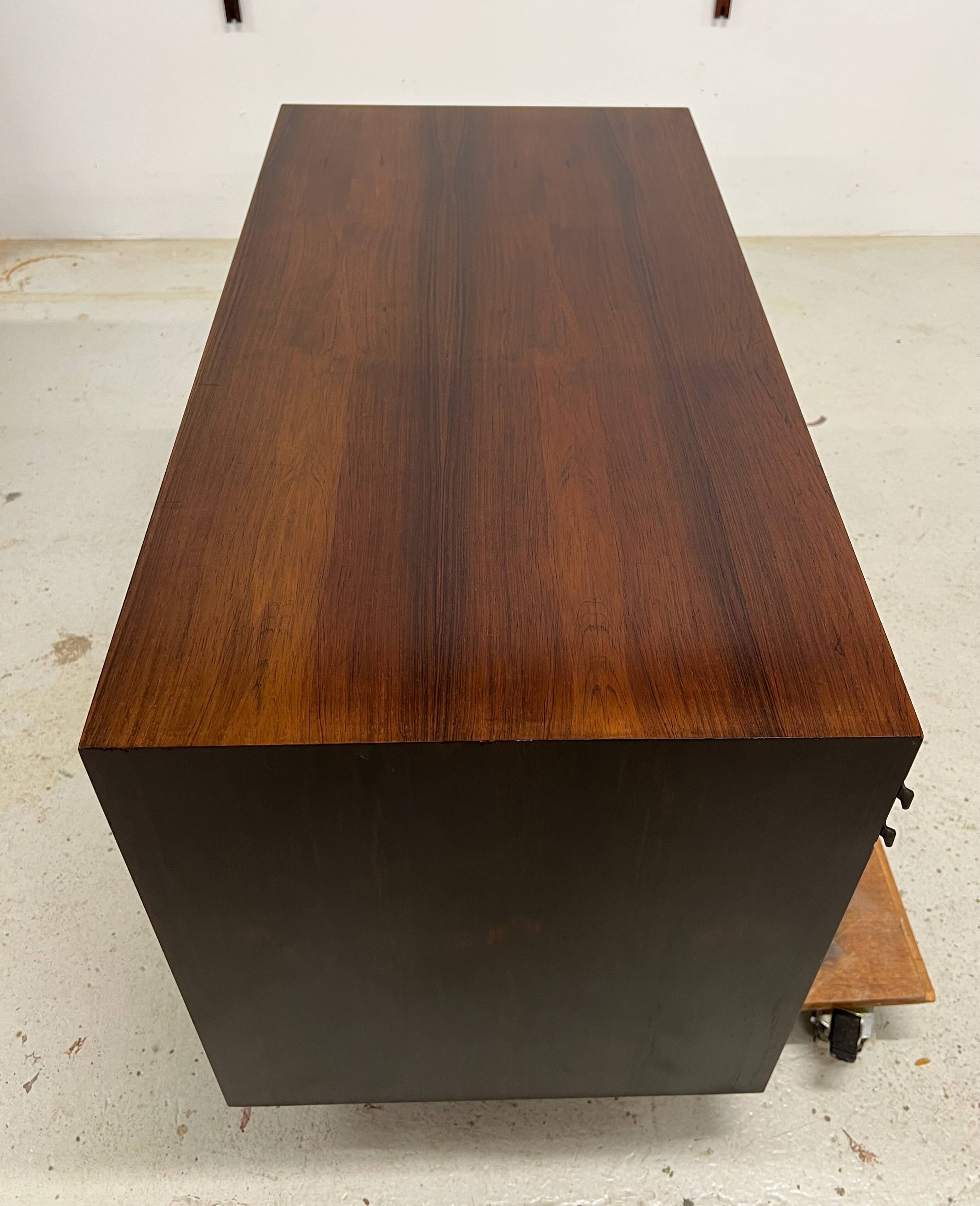 Rosewood Tambour Door Cabinet By Kai Kristiansen For Feldballes