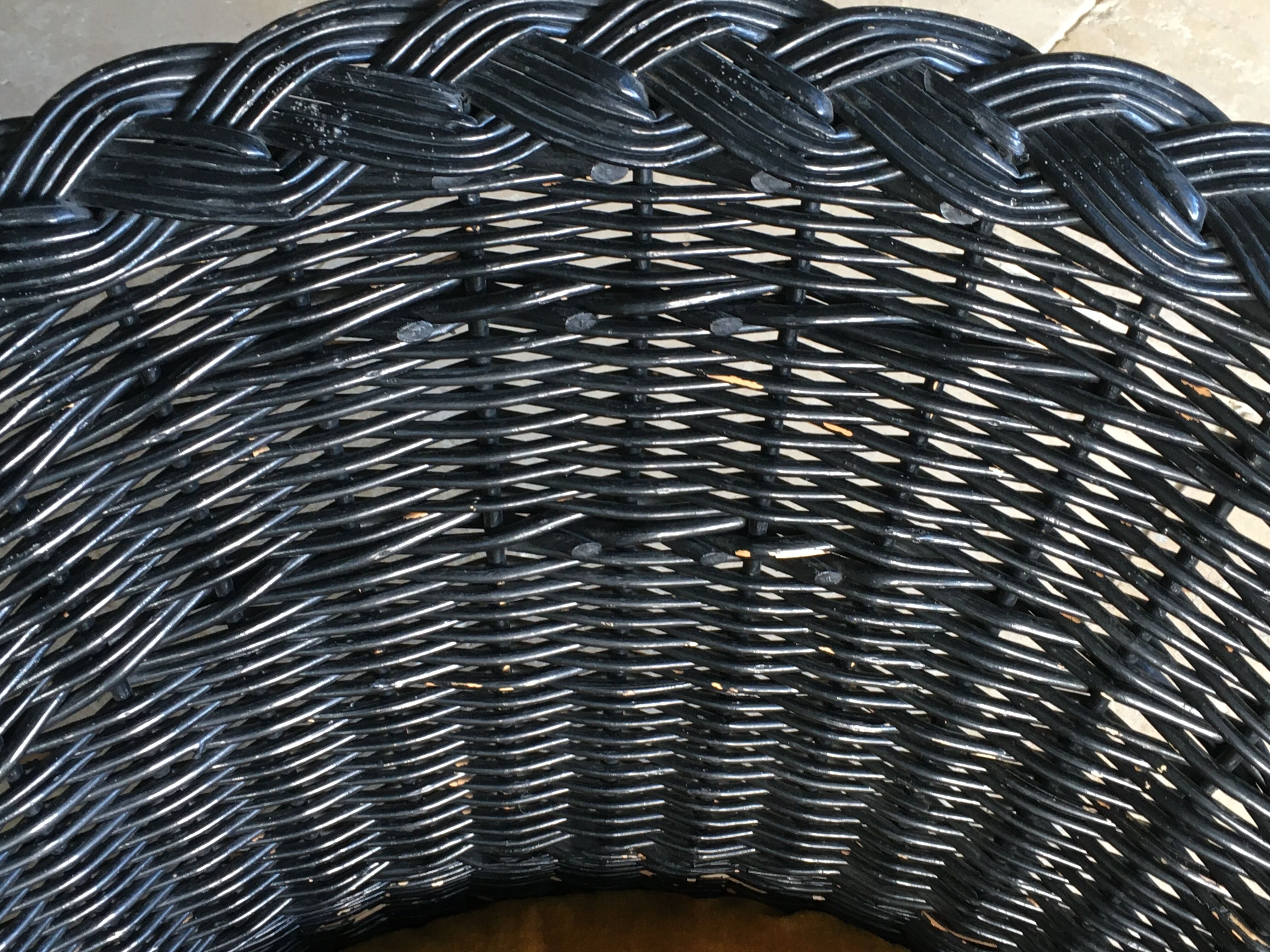 Black diabolo rattan set of the 60s