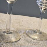 4 antique water glasses, engraved and cut crystal - 1940s