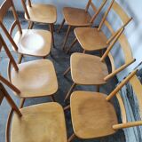 Set of 8 vintage bistro chairs 1960