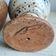 Blue enamelled sandstone cut
