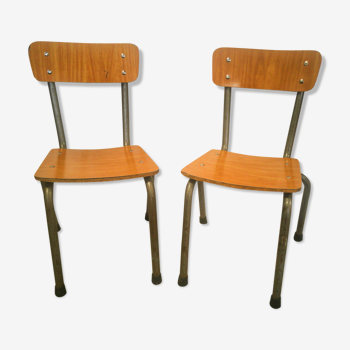 Paire de chaises enfant vintage en formica