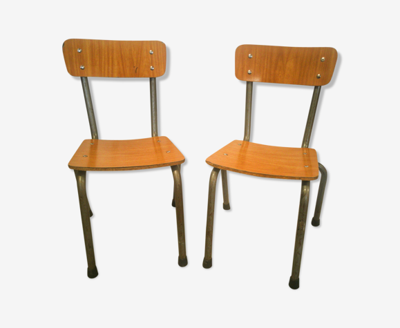 Paire de chaises enfant vintage en formica