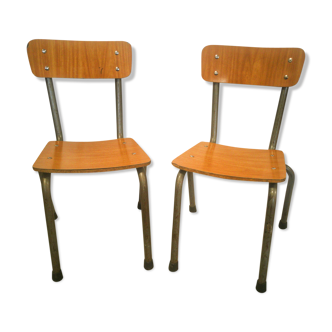 Pair of vintage children's chairs in formica