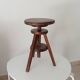 Tabouret de peintre vintage en bois massif