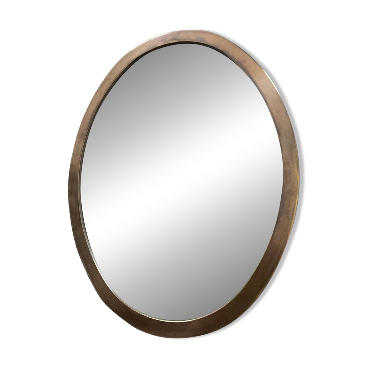 Vintage medallion mirror in solid bronze