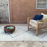 Moroccan rug ben ouarain white - 161 x 267 cm