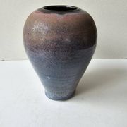 Vase en céramique à couverte Marron Bleue - 19cm