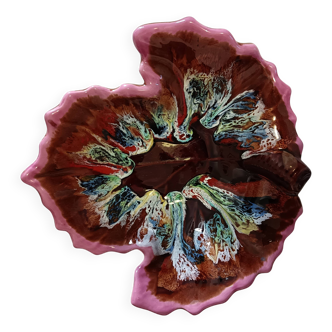 Unsigned leaf-shaped fruit bowl