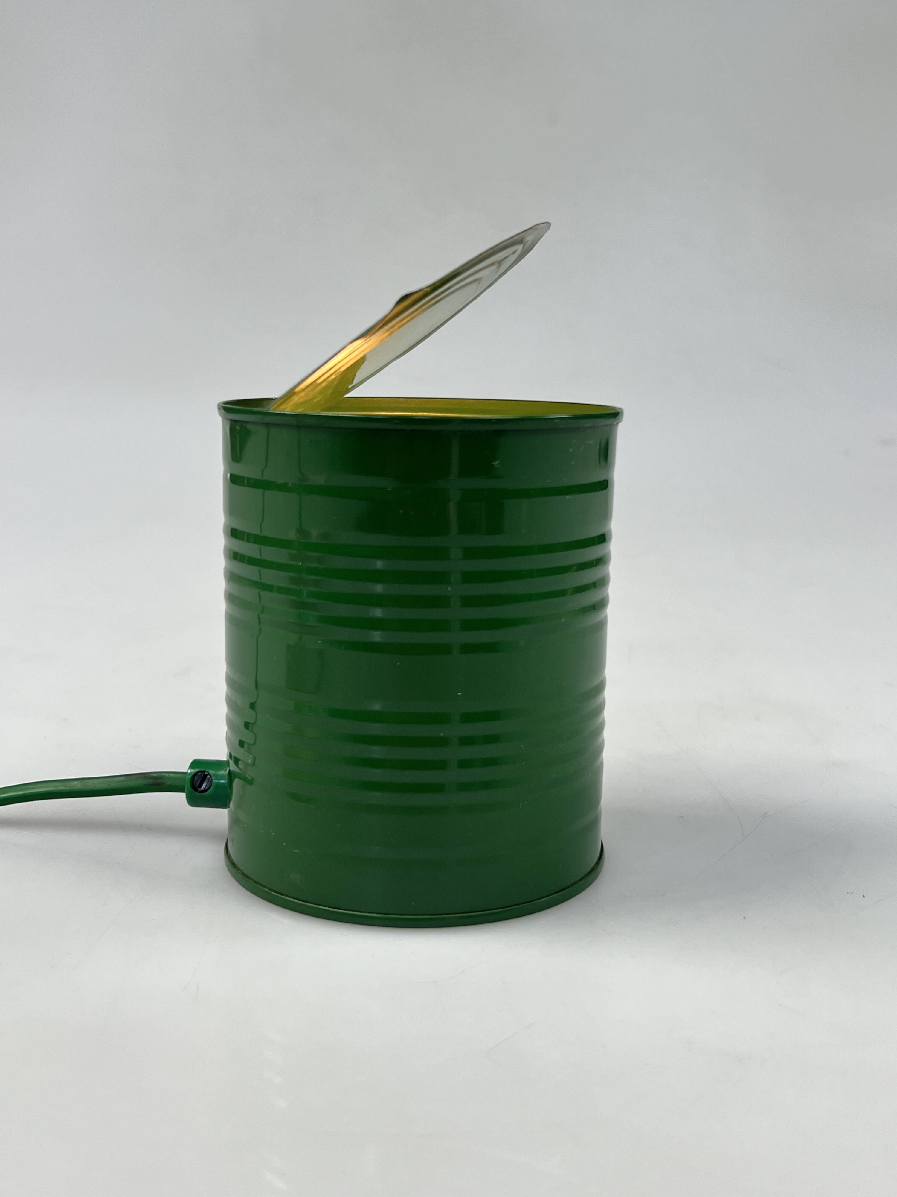 Vintage Green Tin Can Lamp, Ad Van Berlo, Vrieland Design, 1980s