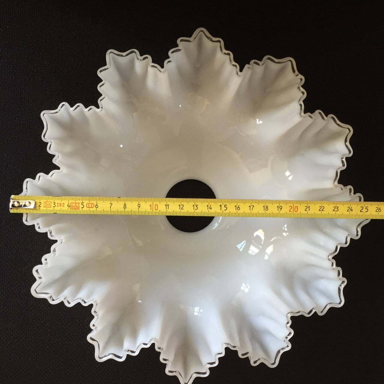 Old vintage white opaque glass ceiling light