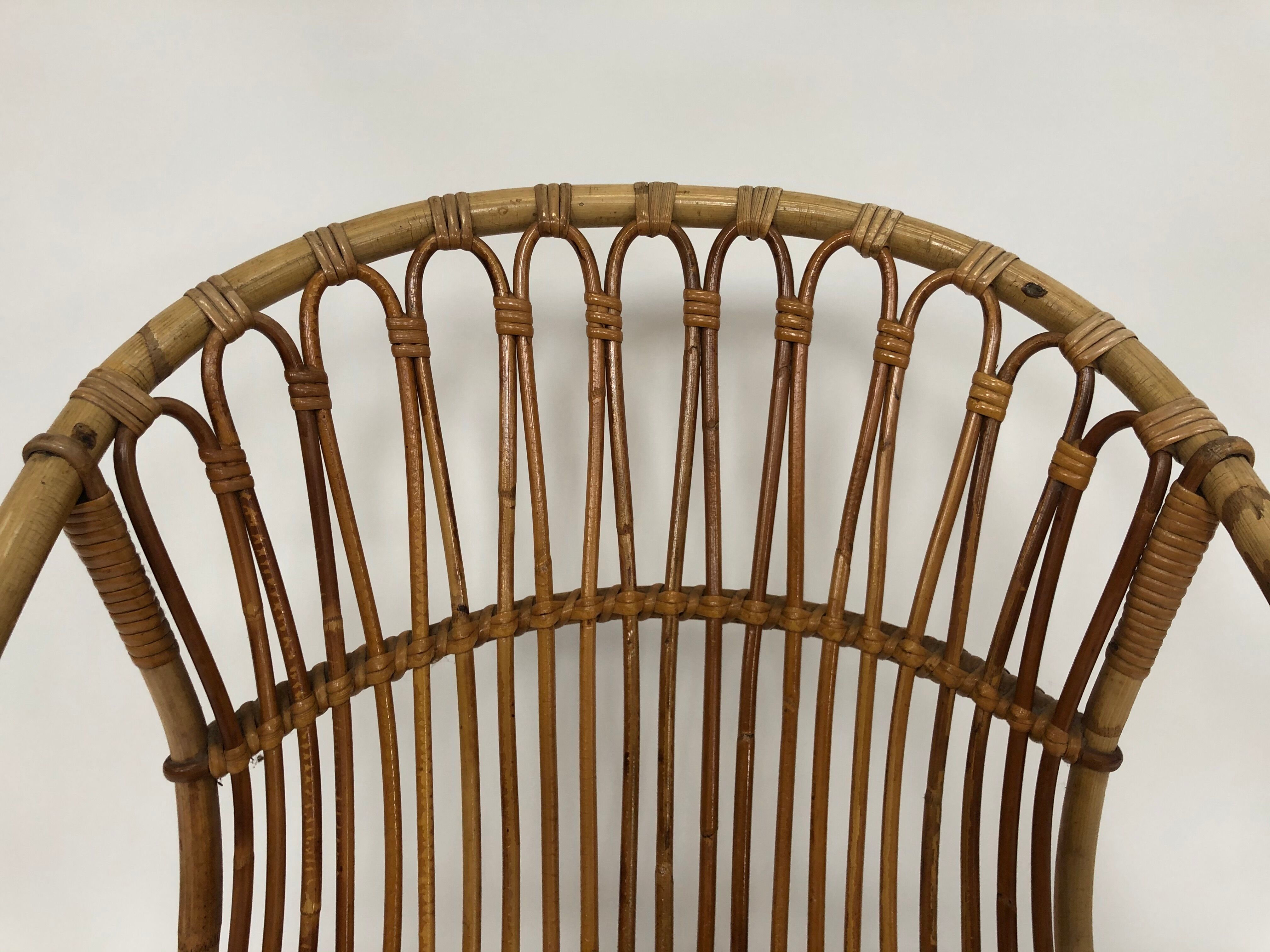 Fauteuil en rotin de Rohe Noordwolde, 1960, Pays-Bas