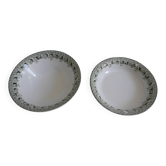 duo plats saladier St Amand Murier antique french dishes salad bowl