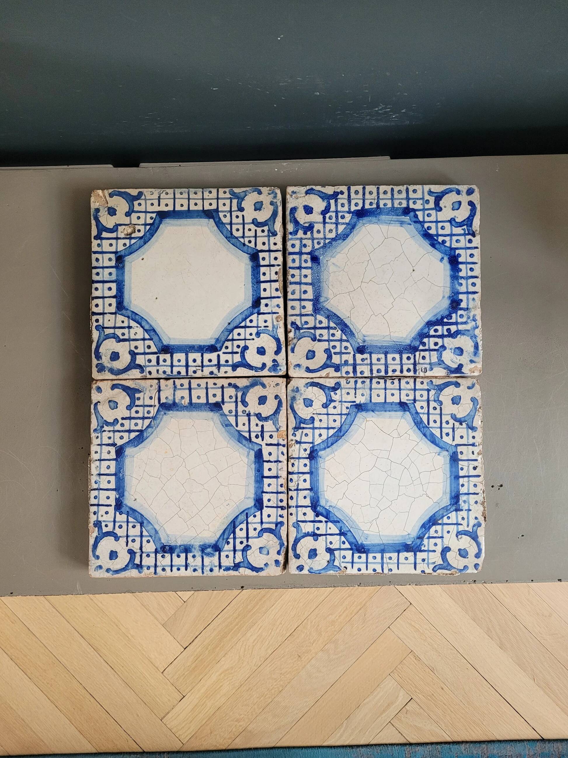 4 old Italian ceramic tiles - Tomasso Bruno
