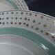12 hollow porcelain plates - Stars and mint green