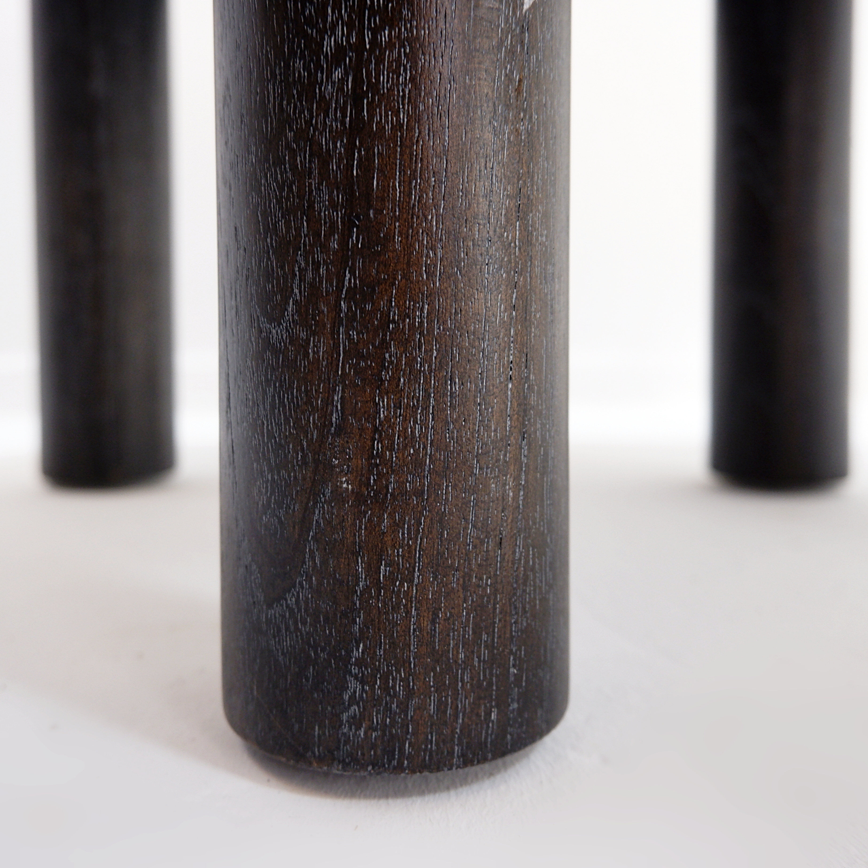 Pair of 3-legged side tables - in the style of Pierre Chapo