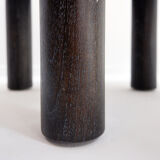 Pair of 3-legged side tables - in the style of Pierre Chapo