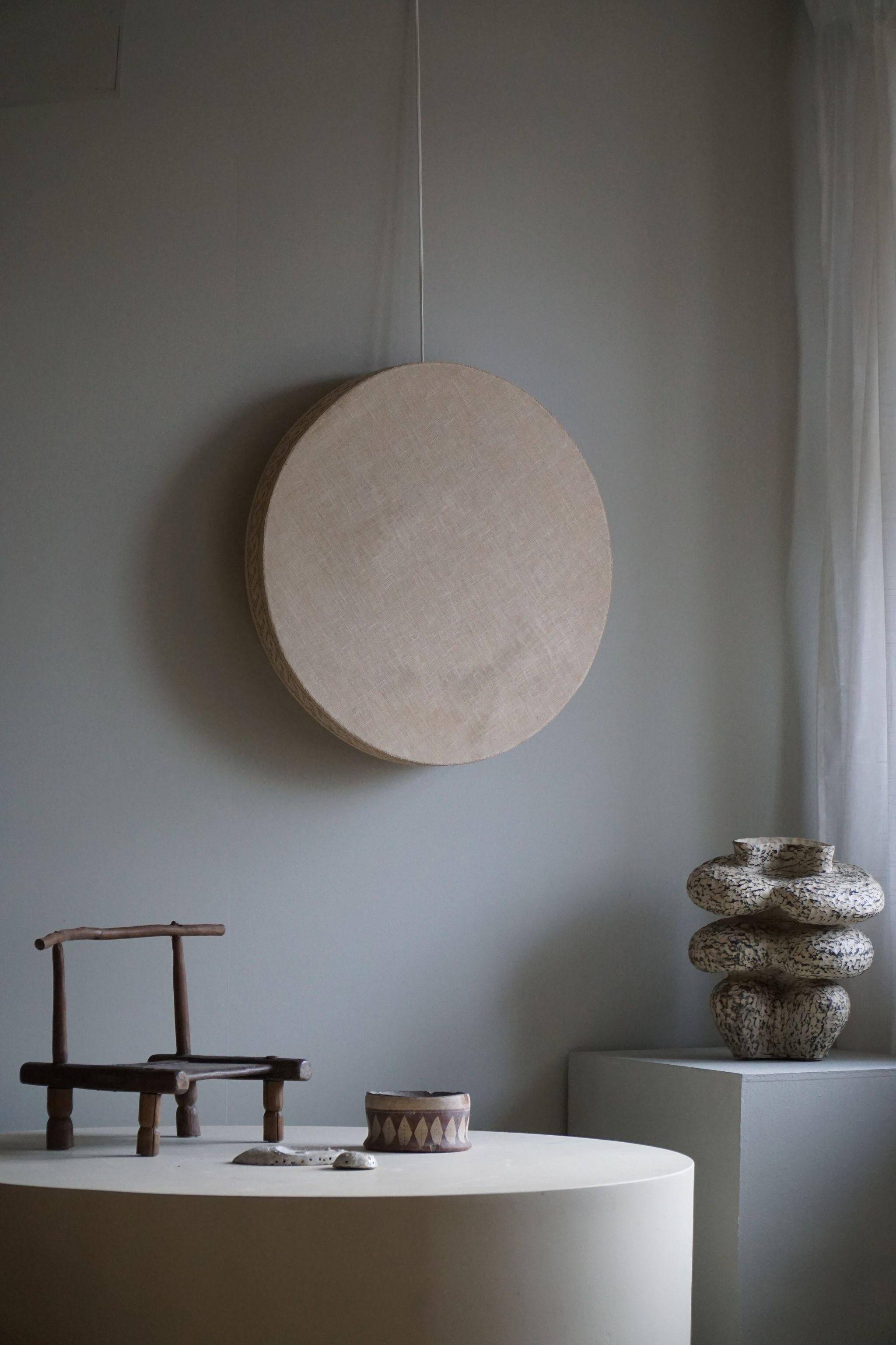 Mid-century Scandinavian Swedish, Ceiling light / Wall sconce in linen, 1950s