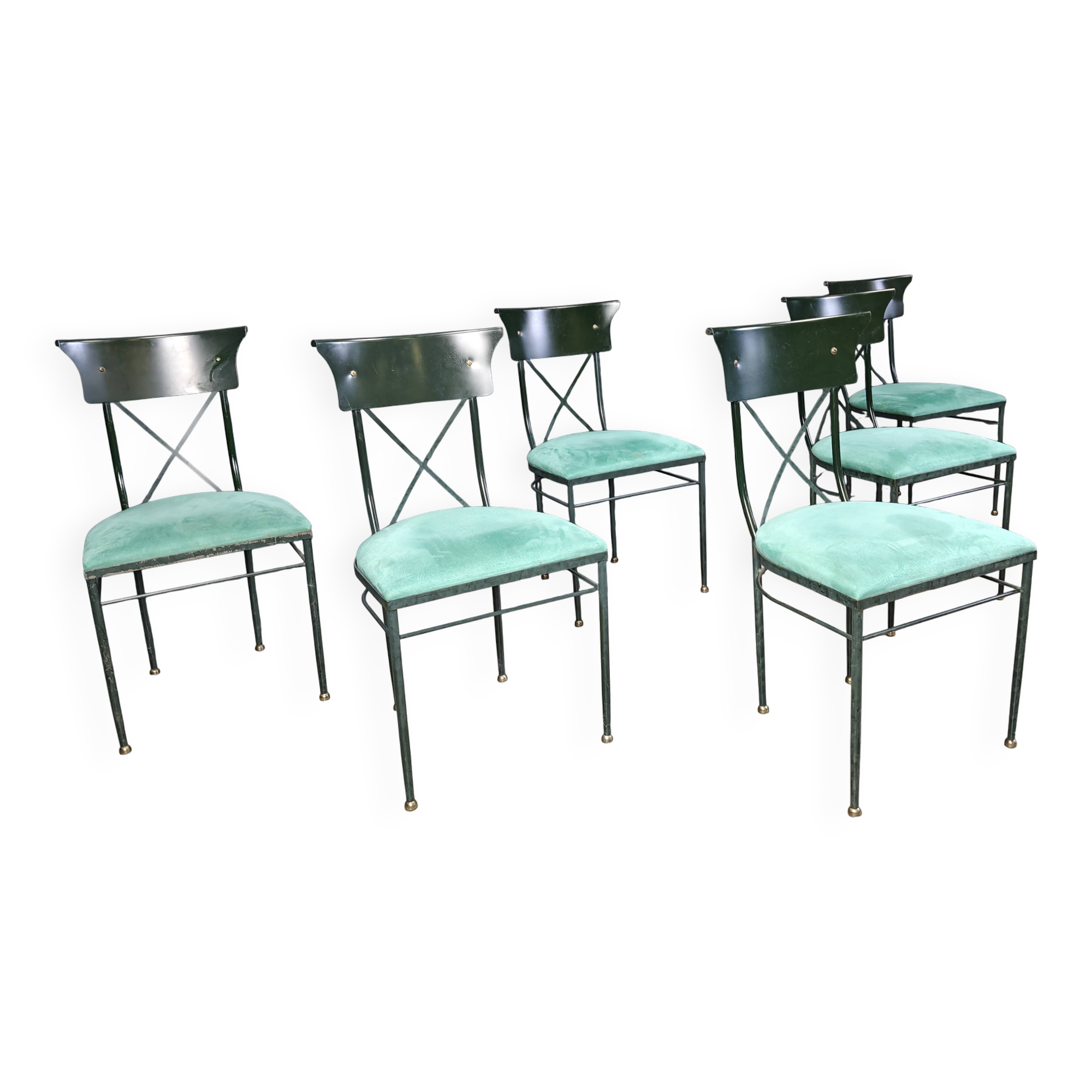 Vintage dining chairs by Belgo chrom, set of 6 - 1970s