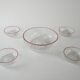Set of glass salad bowls, Italian design, 1970s, production: Italy