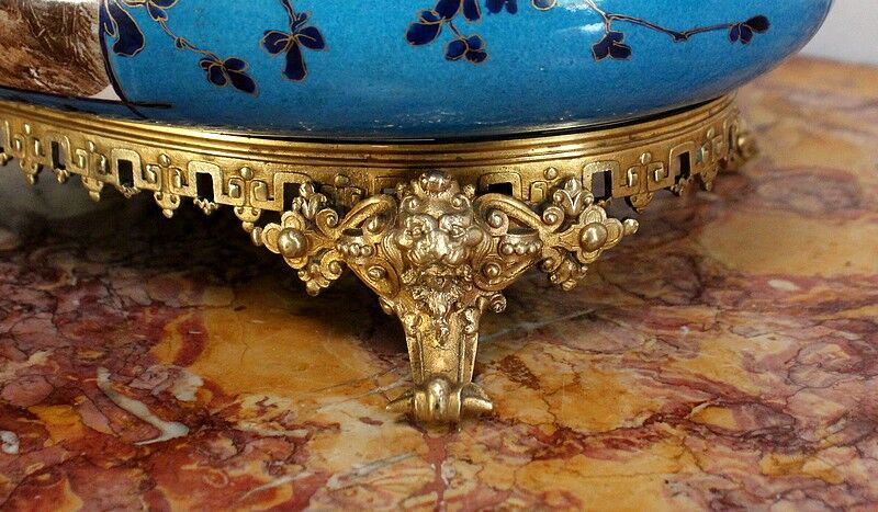 Planter in glazed porcelain and gilded bronze late nineteenth