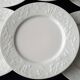 6 Large flat plates in white Limoges porcelain
