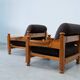 Set of two pine lounge chairs