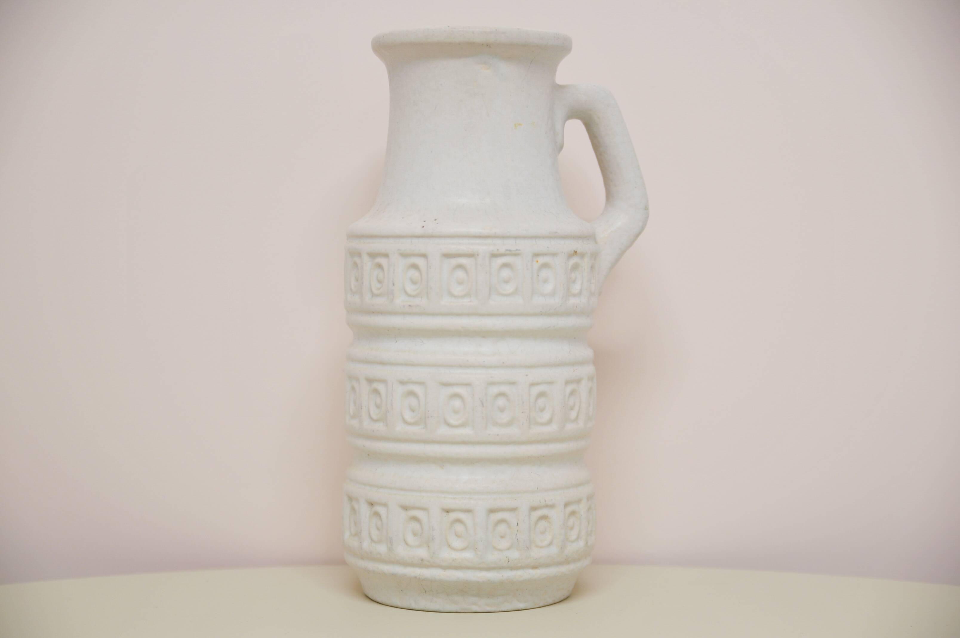 vintage white West Germany can vase Scheurich