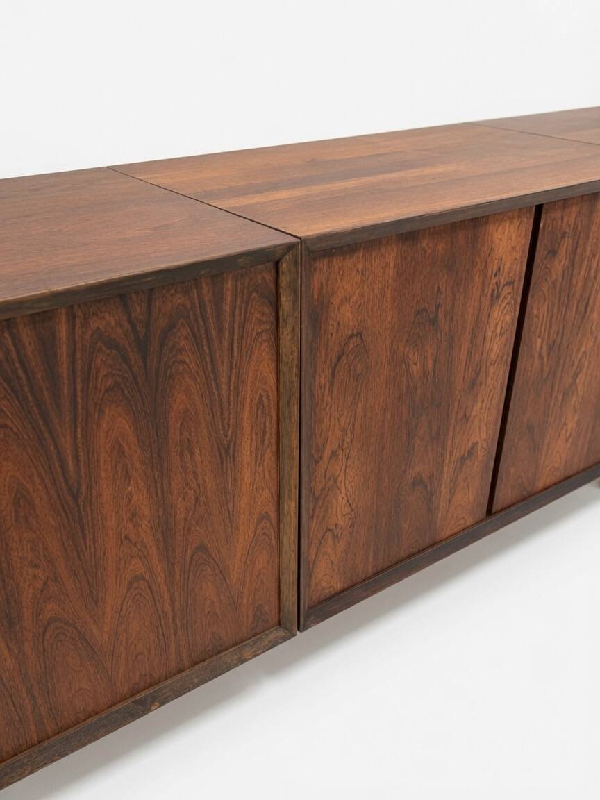 Poul Cadovius Floating Wall Mounted Rosewood Sideboard By CADO, 1960s.