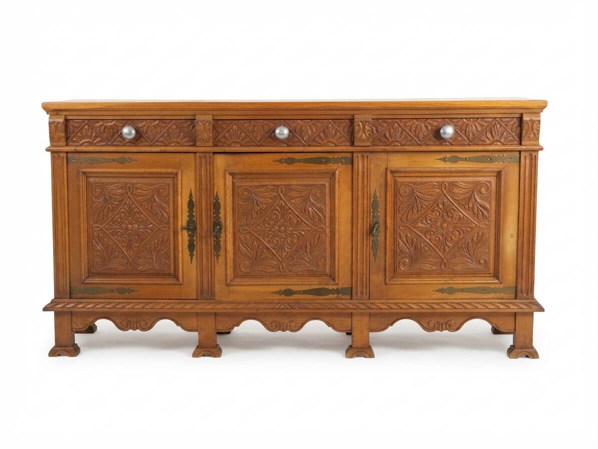 Antique oak sideboard – Stamped "RF" (Origin Administration)