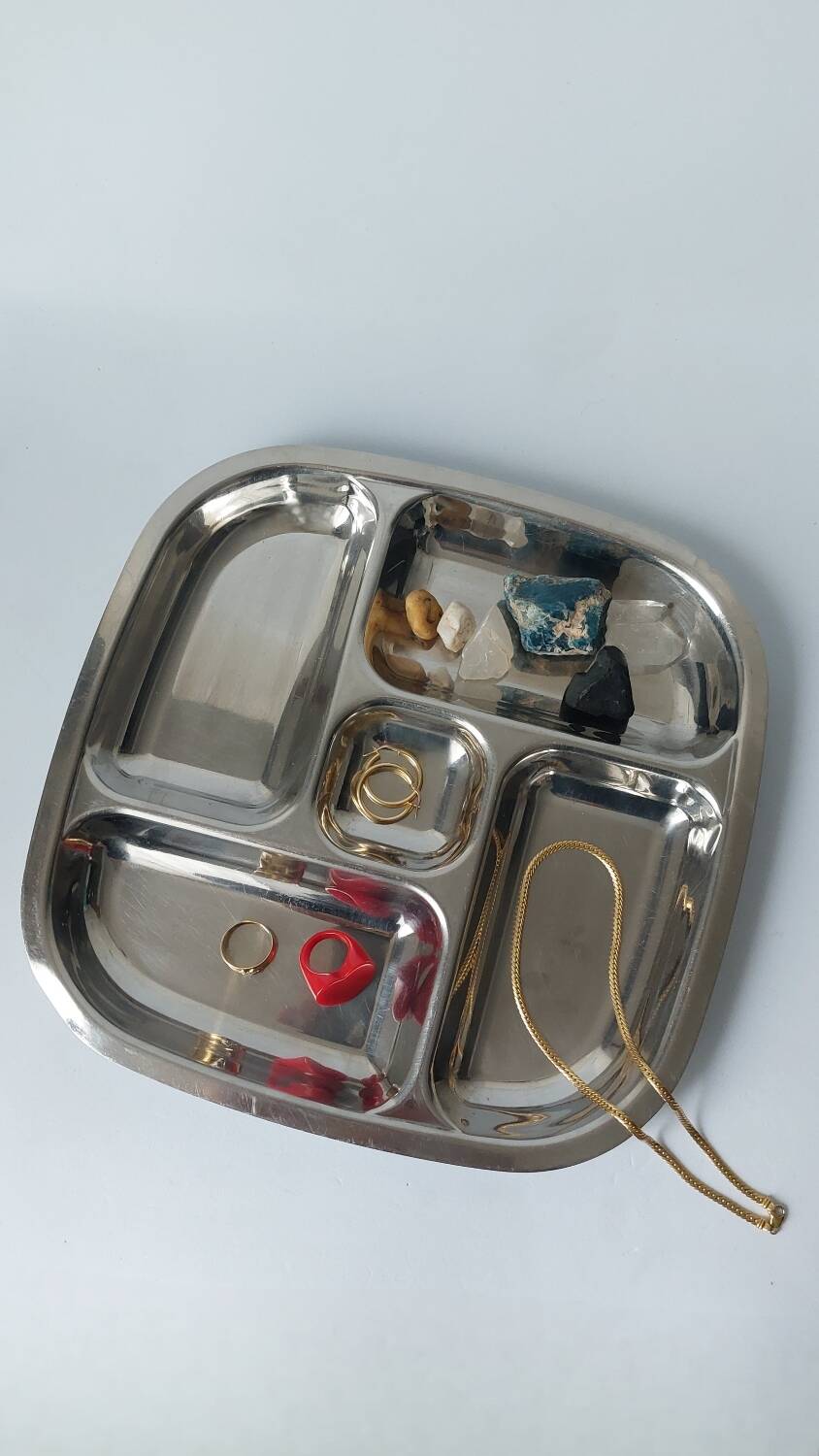 Plat assiette plateau inox vintage