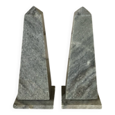 Pair of obelisk bookends in marble
