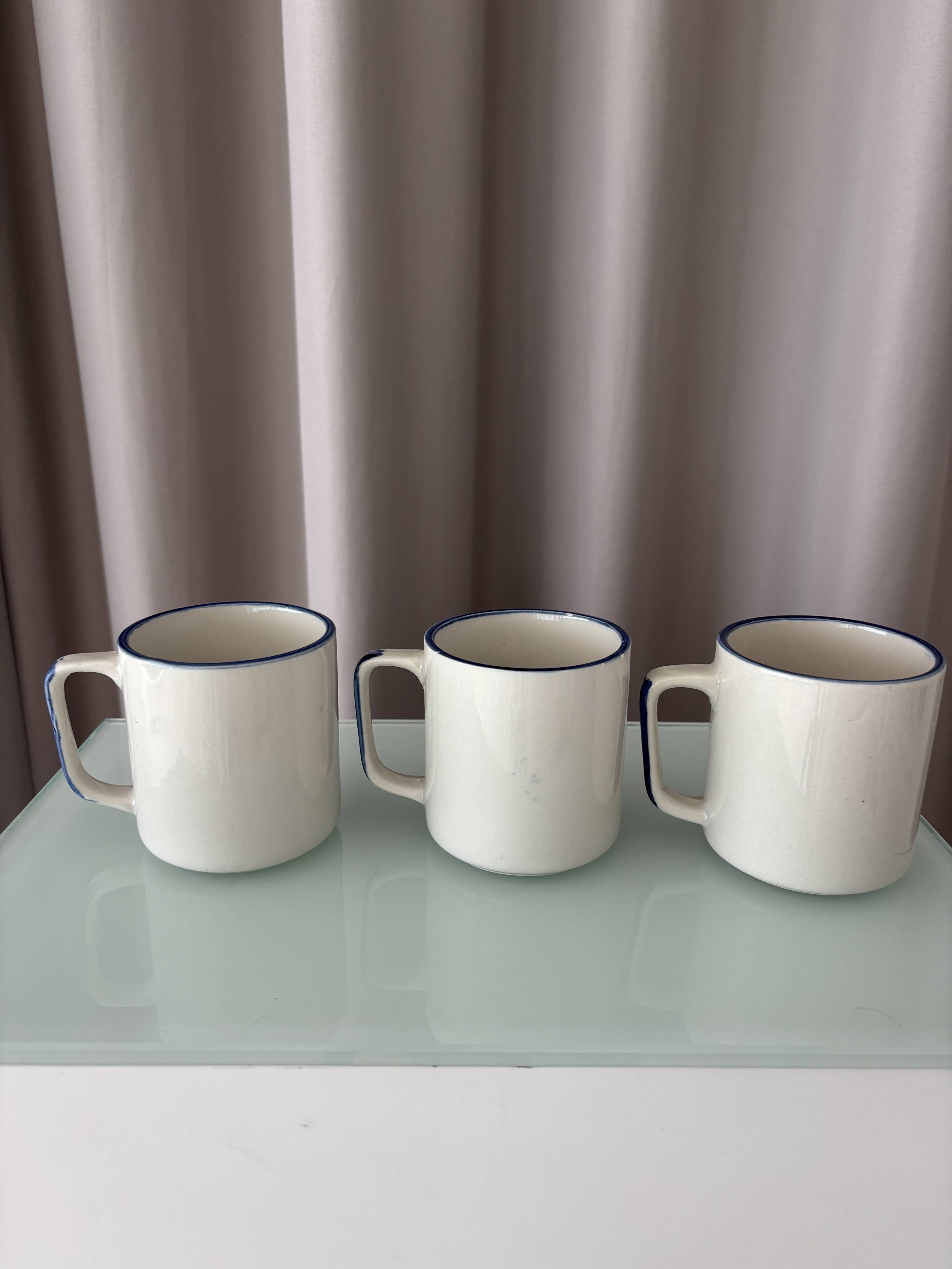Ensemble de 3 mugs en céramique peints à la main – Style cottagecore / campagne C