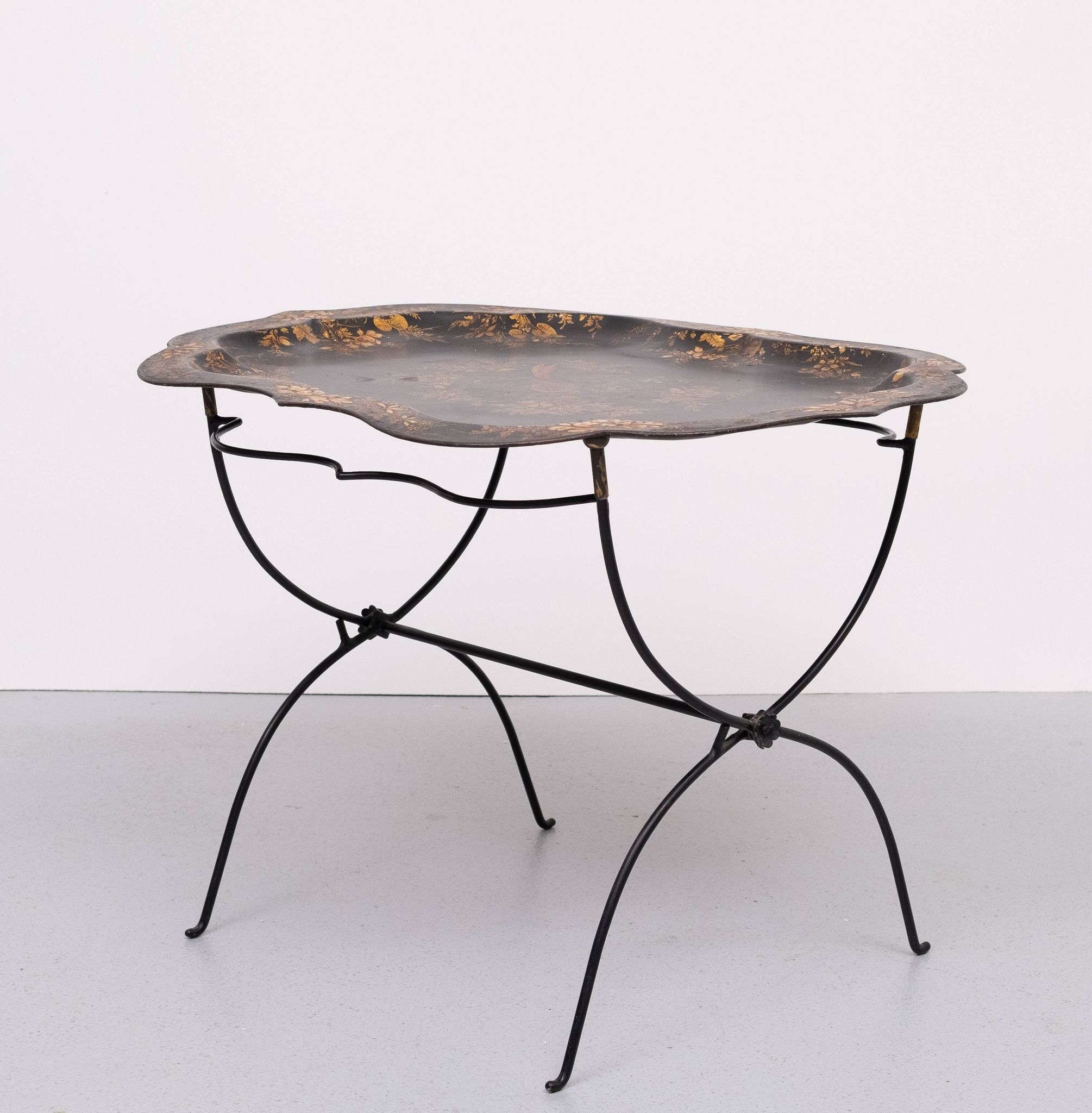 19th Century Hand painted curved Dutch Tray Table